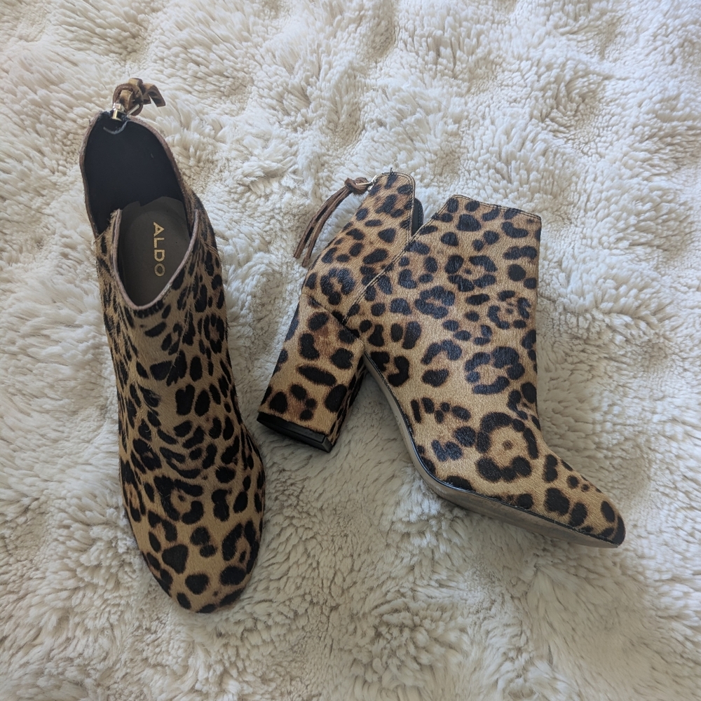 Aldo Y2K Calf Hair Ankle Boots